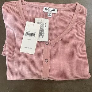 Splendid thermal forever Henley waffle top. Pink. Sz Small. new with tags.